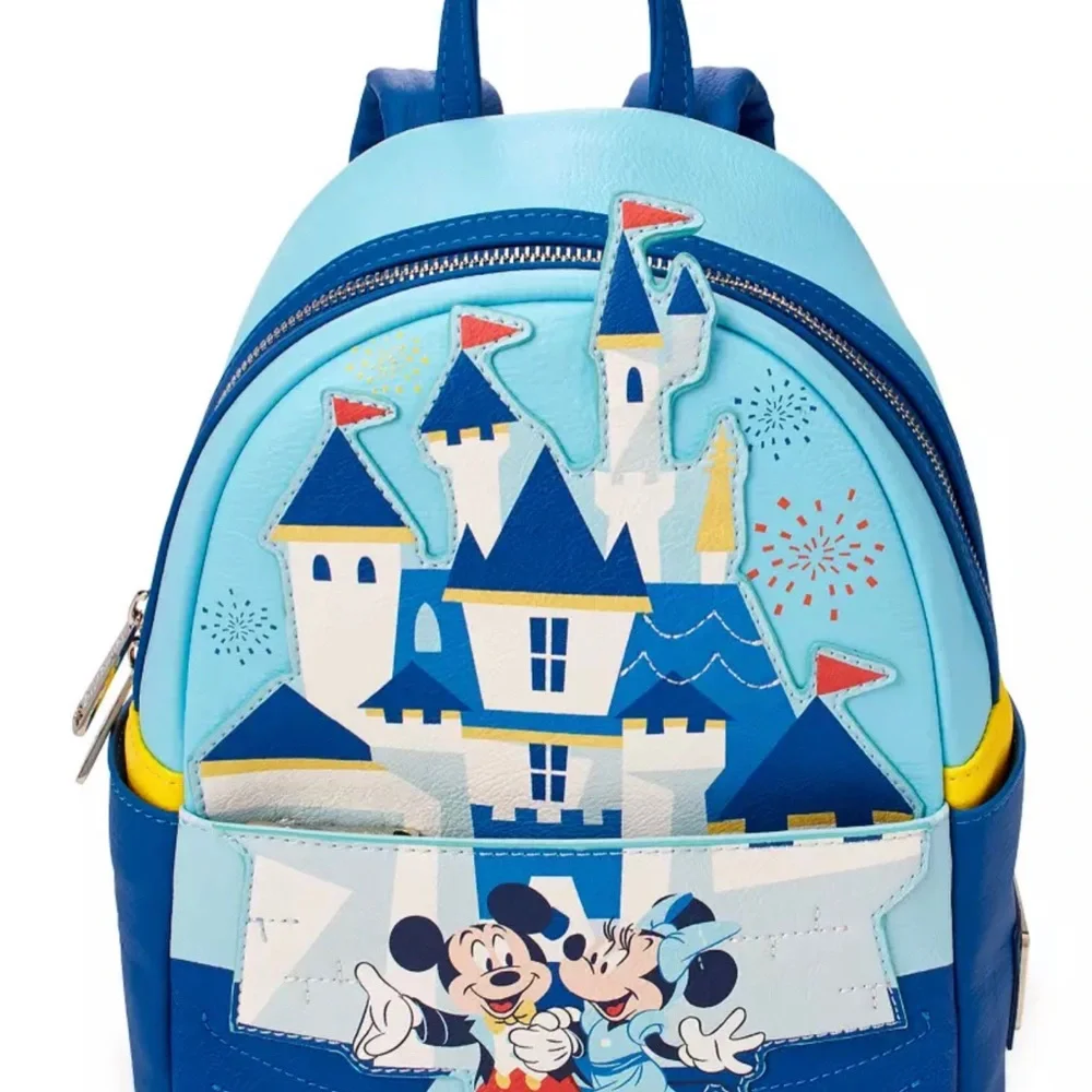 Mickey and Minnie Mouse Mini Backpack by Loungefly – Disneyland 65th Anniversary - Picture 1 of 10